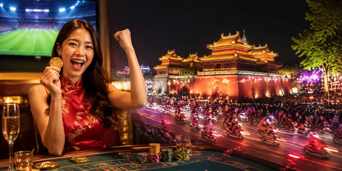 Bàn baccarat live với đèn neon trong không gian casino hiện đại tại Huế